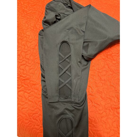 Everlast XL Black Workout Leggings 5" Waistband Kris Kross Cut Out Back Of Leg - Picture 3 of 5